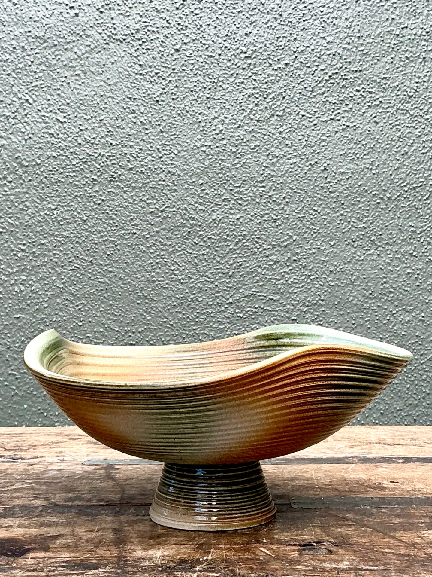 Vintage Original Blue and Green Studio Pottery Bowl — additional photo 7