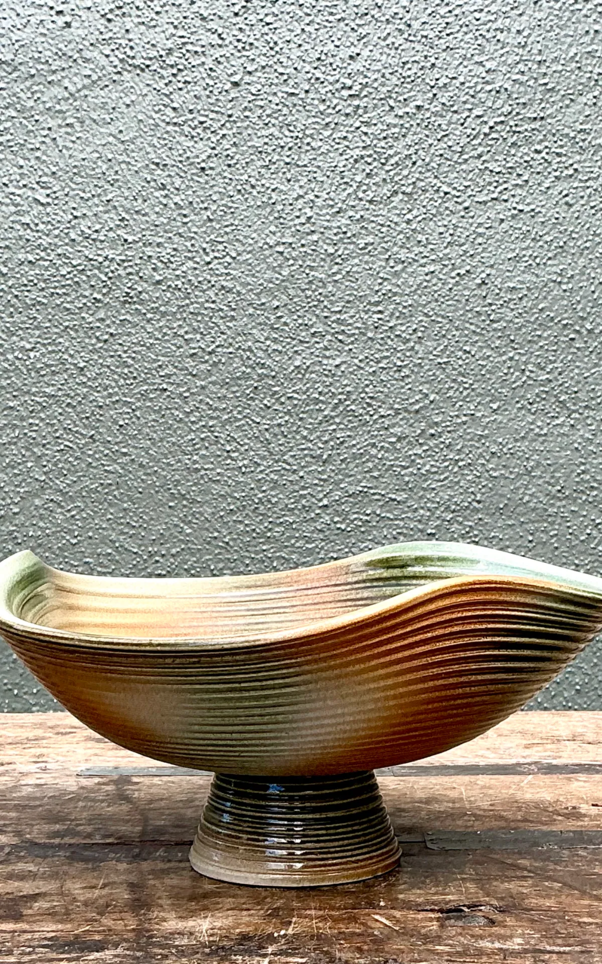 Vintage Original Blue and Green Studio Pottery Bowl — additional photo 7