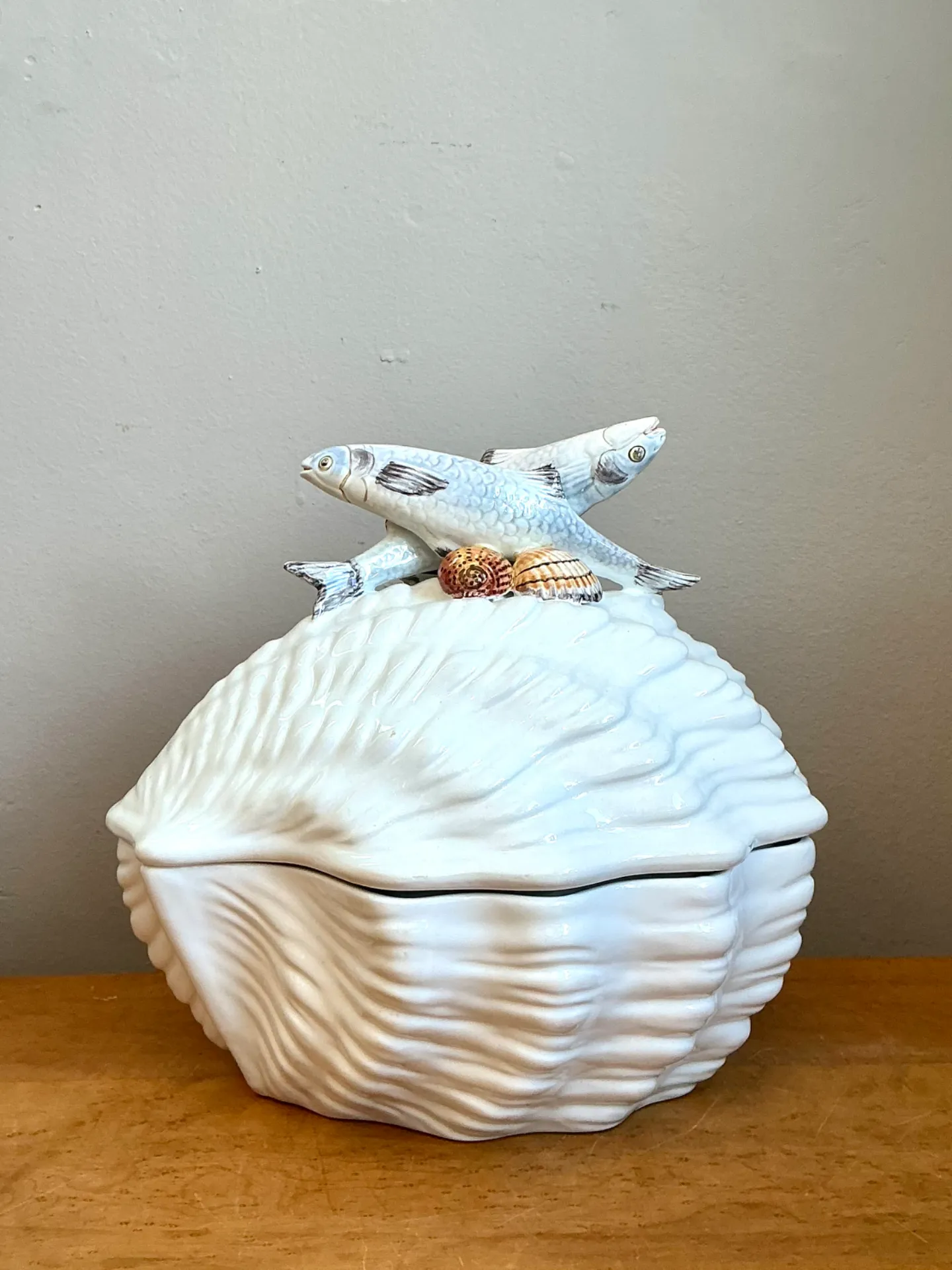 Vintage Italian Glazed Ceramic Fish Tureen — additional photo 8