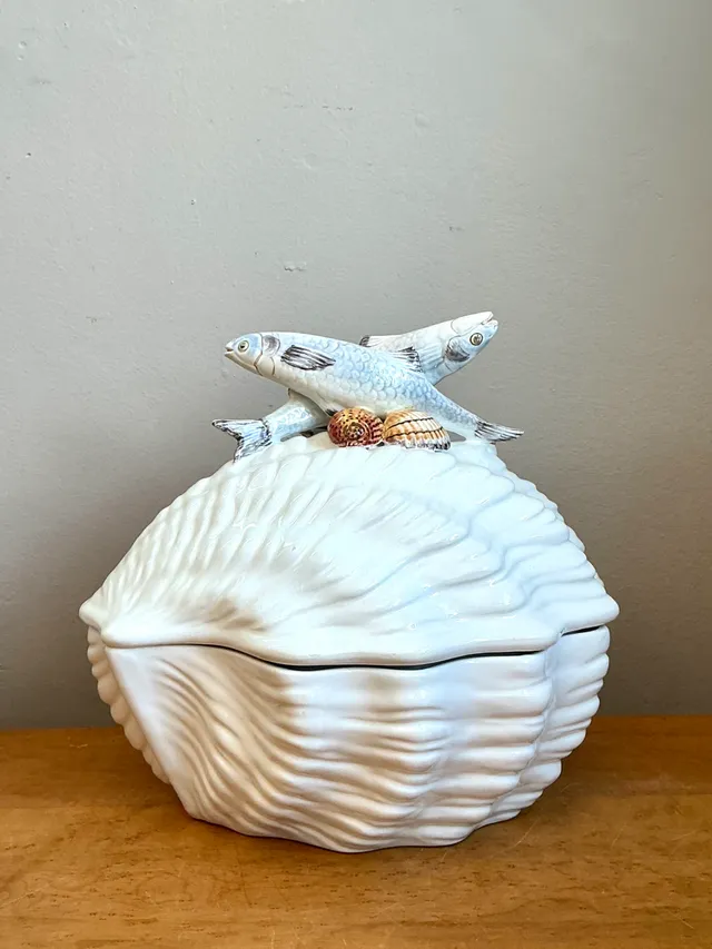 Vintage Italian Glazed Ceramic Fish Tureen — additional photo 8