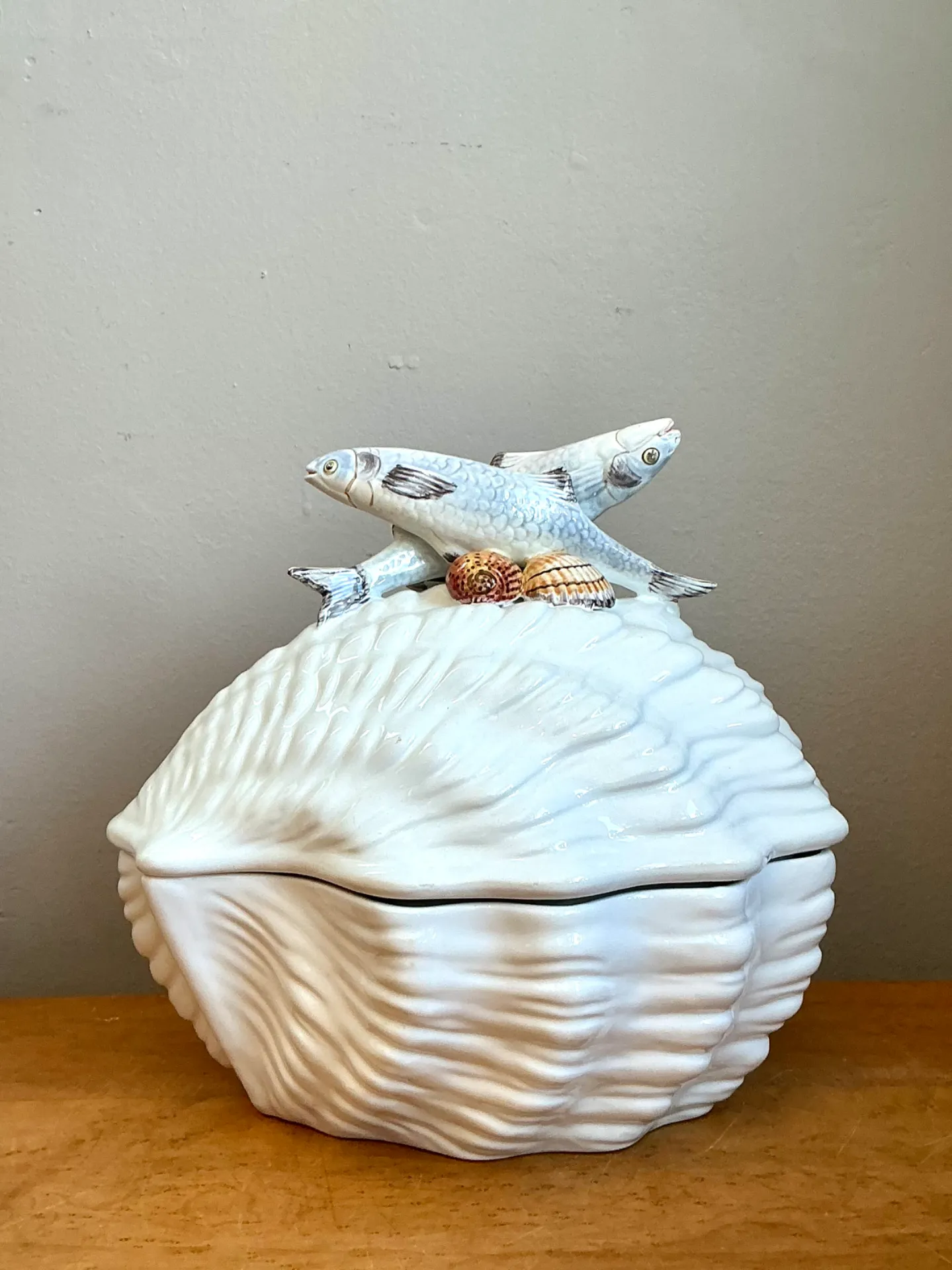 Vintage Italian Glazed Ceramic Fish Tureen — additional photo 5