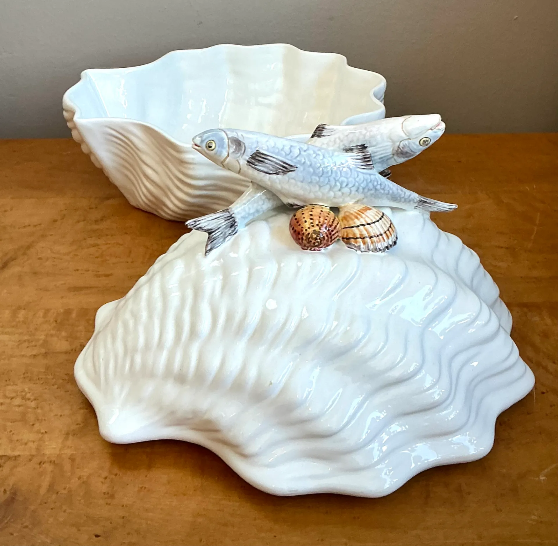 Vintage Italian Glazed Ceramic Fish Tureen — additional photo 2