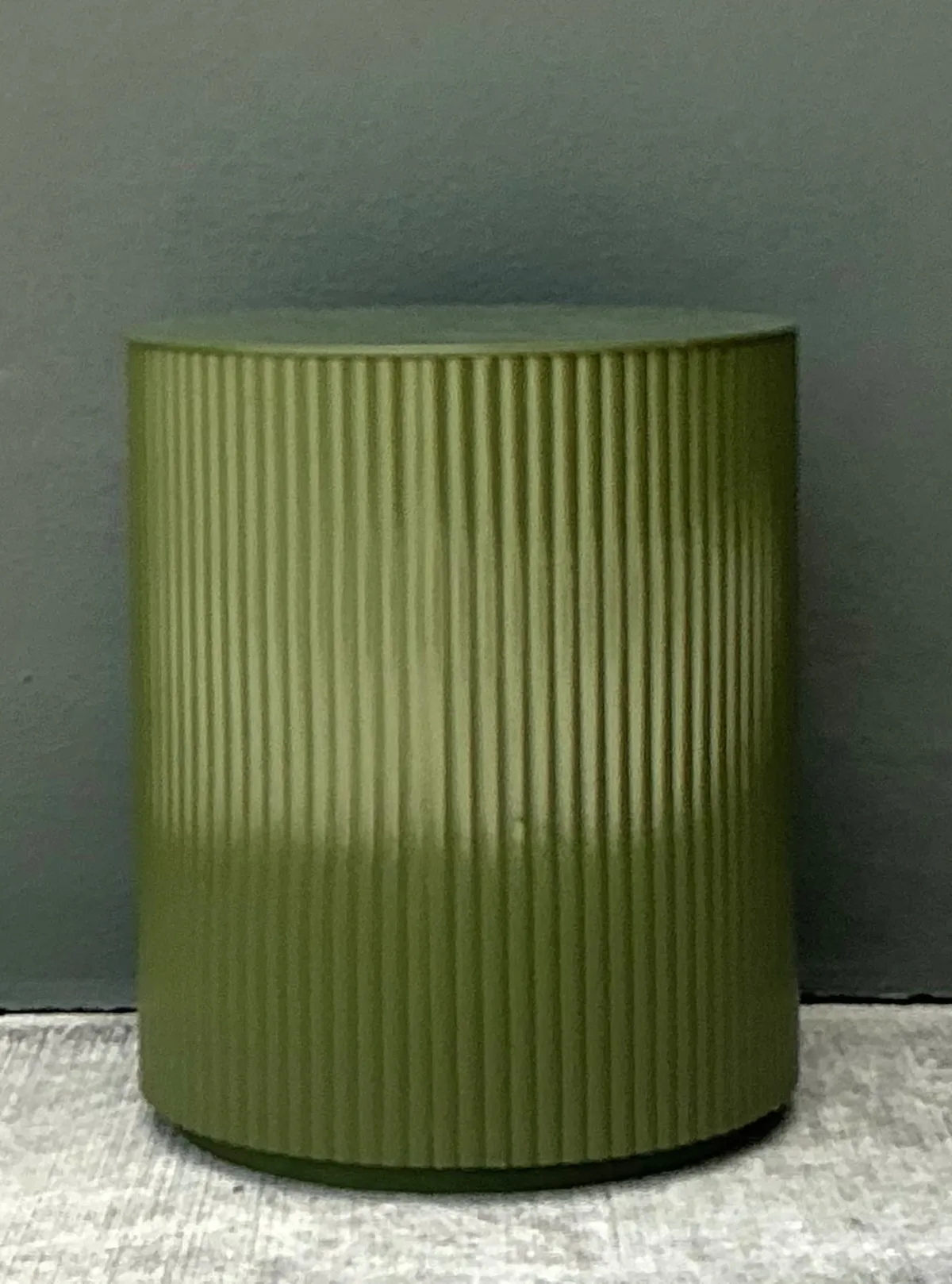 Vintage Green Lacquered Drum Storage Table — additional photo 5