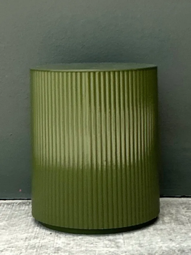 Vintage Green Lacquered Drum Storage Table — additional photo 2