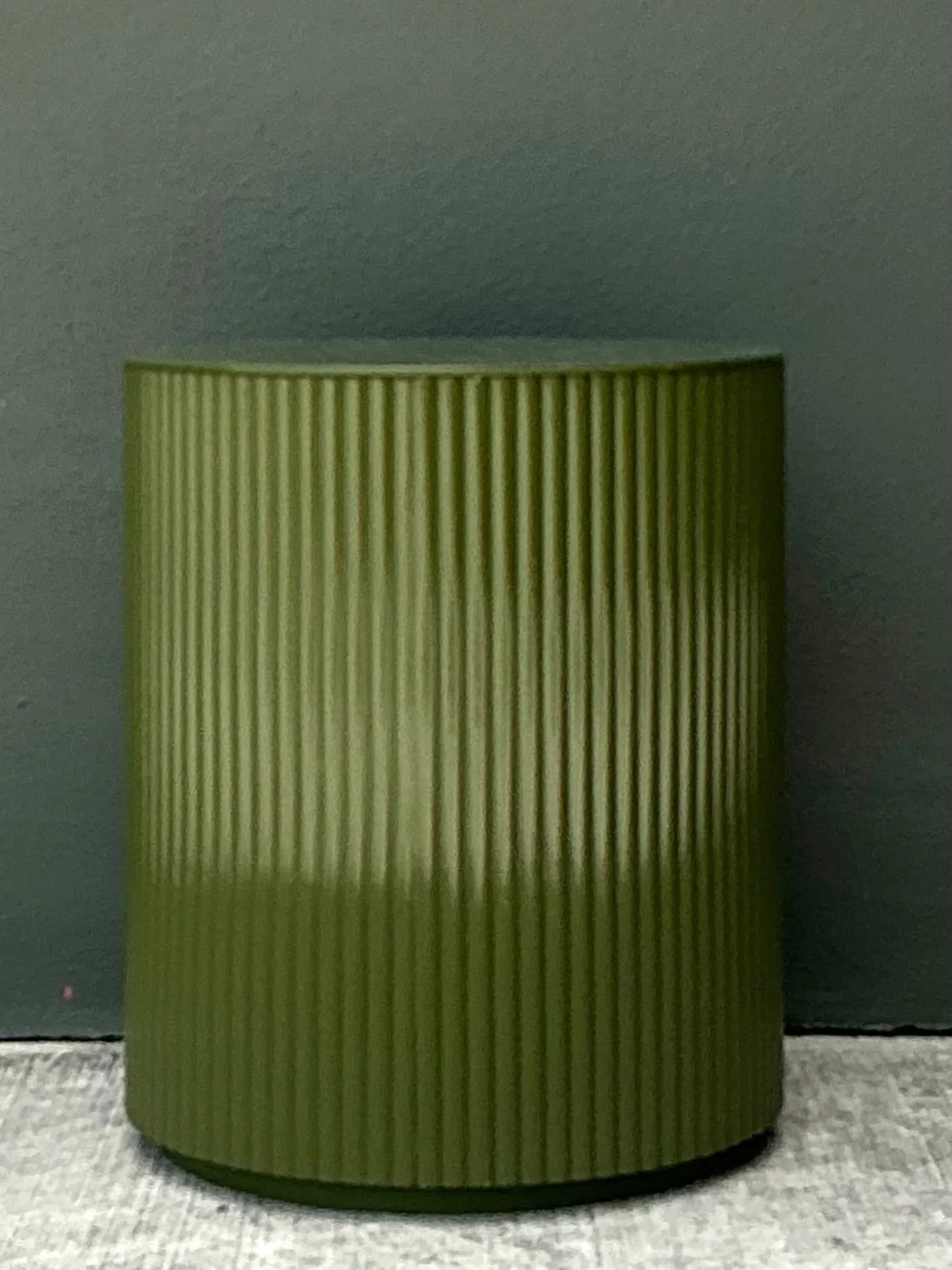 Vintage Green Lacquered Drum Storage Table — additional photo 4
