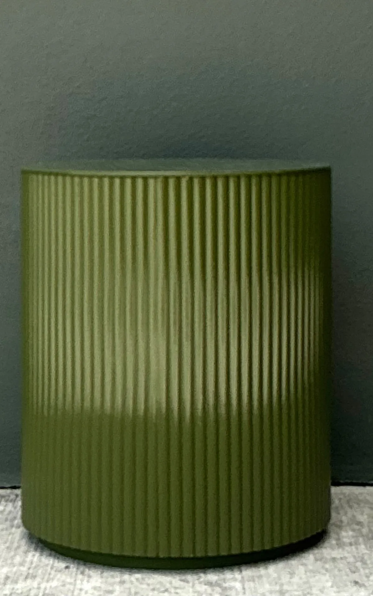 Vintage Green Lacquered Drum Storage Table — additional photo 4