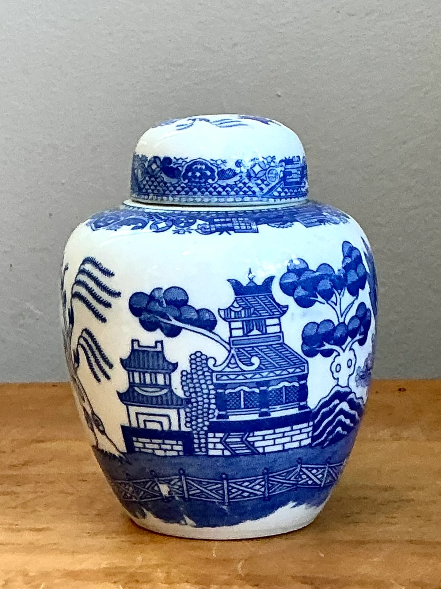 Vintage Chinese Blue and White Ceramic Jar — additional photo 1