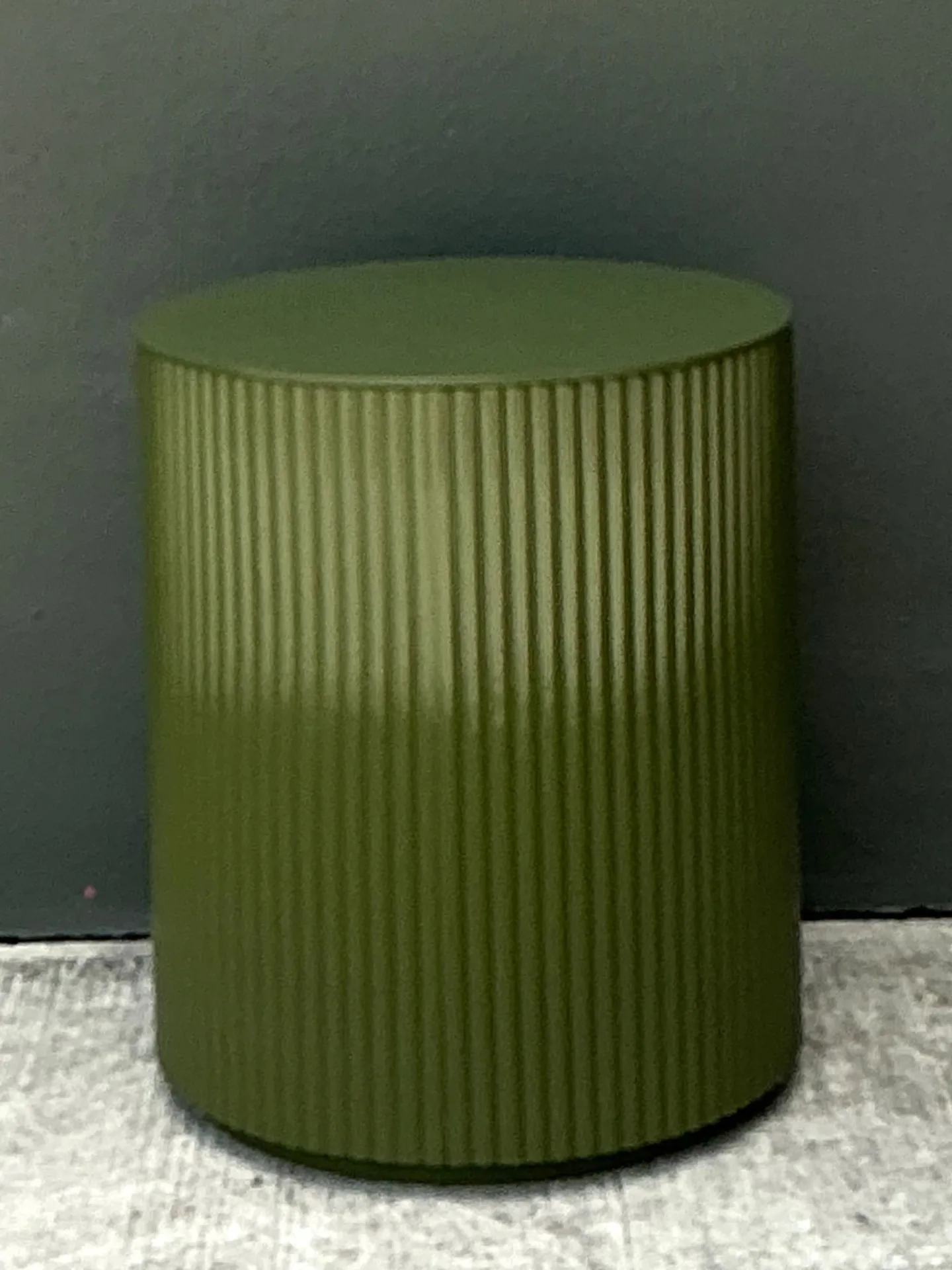 Vintage Green Lacquered Drum Storage Table — additional photo 6