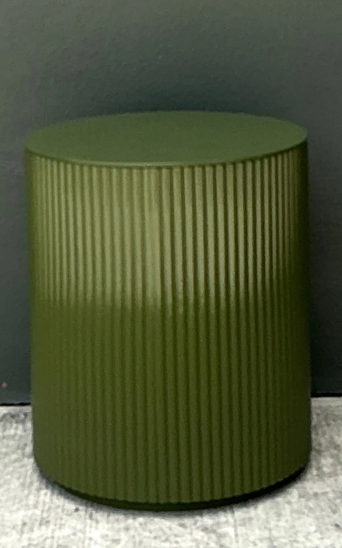 Vintage Green Lacquered Drum Storage Table — additional photo 6