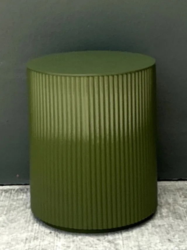 Vintage Green Lacquered Drum Storage Table — additional photo 6