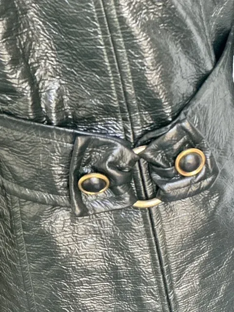 Vintage Luisant Lacquered Patent Jacket with Faux Fur — additional photo 6