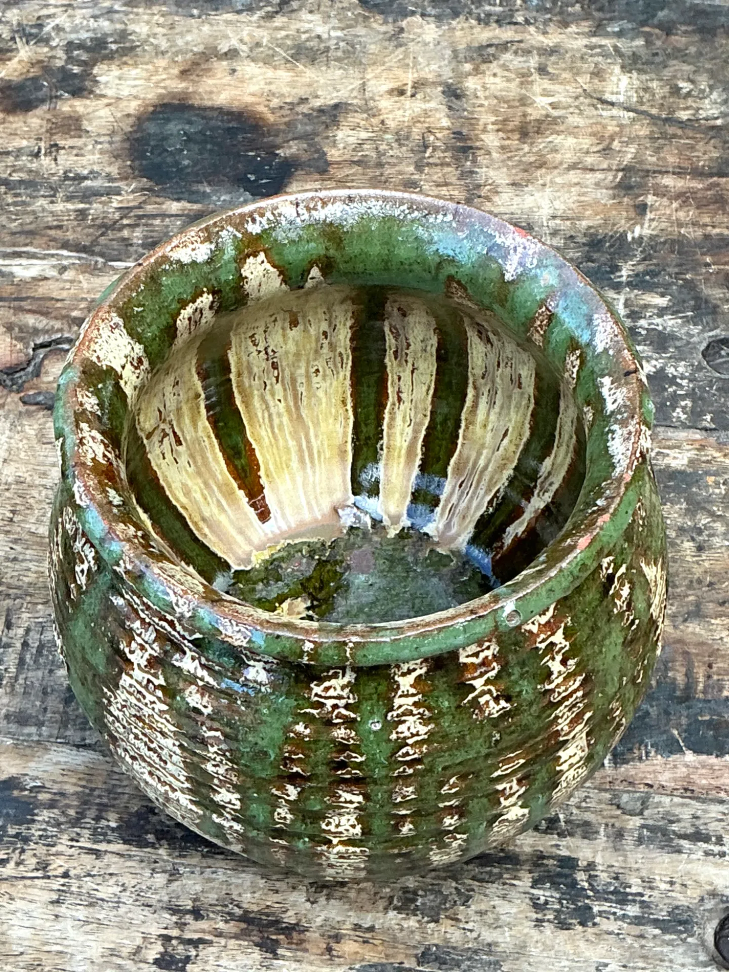 Vintage Textured Pottery Lidded Jar — additional photo 3