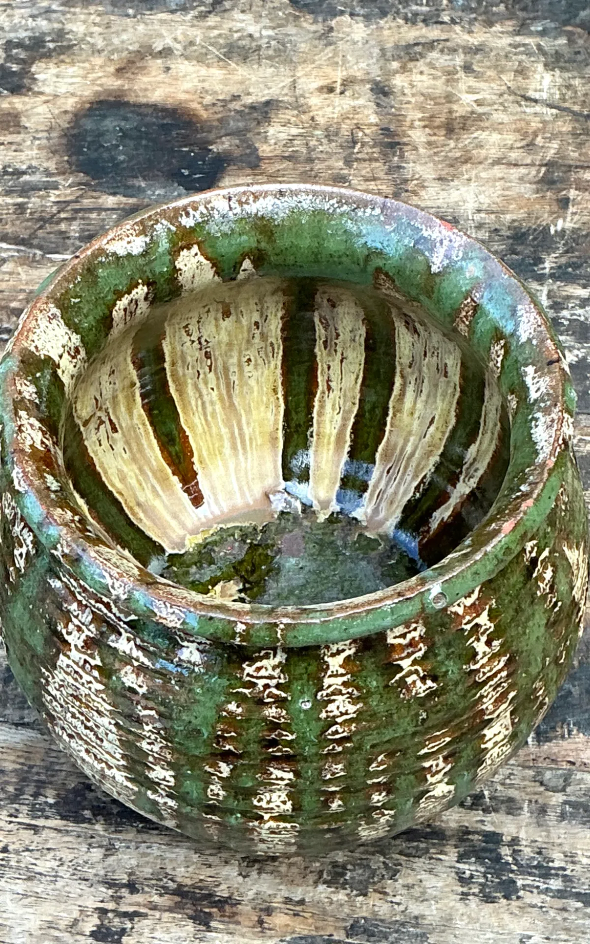 Vintage Textured Pottery Lidded Jar — additional photo 3