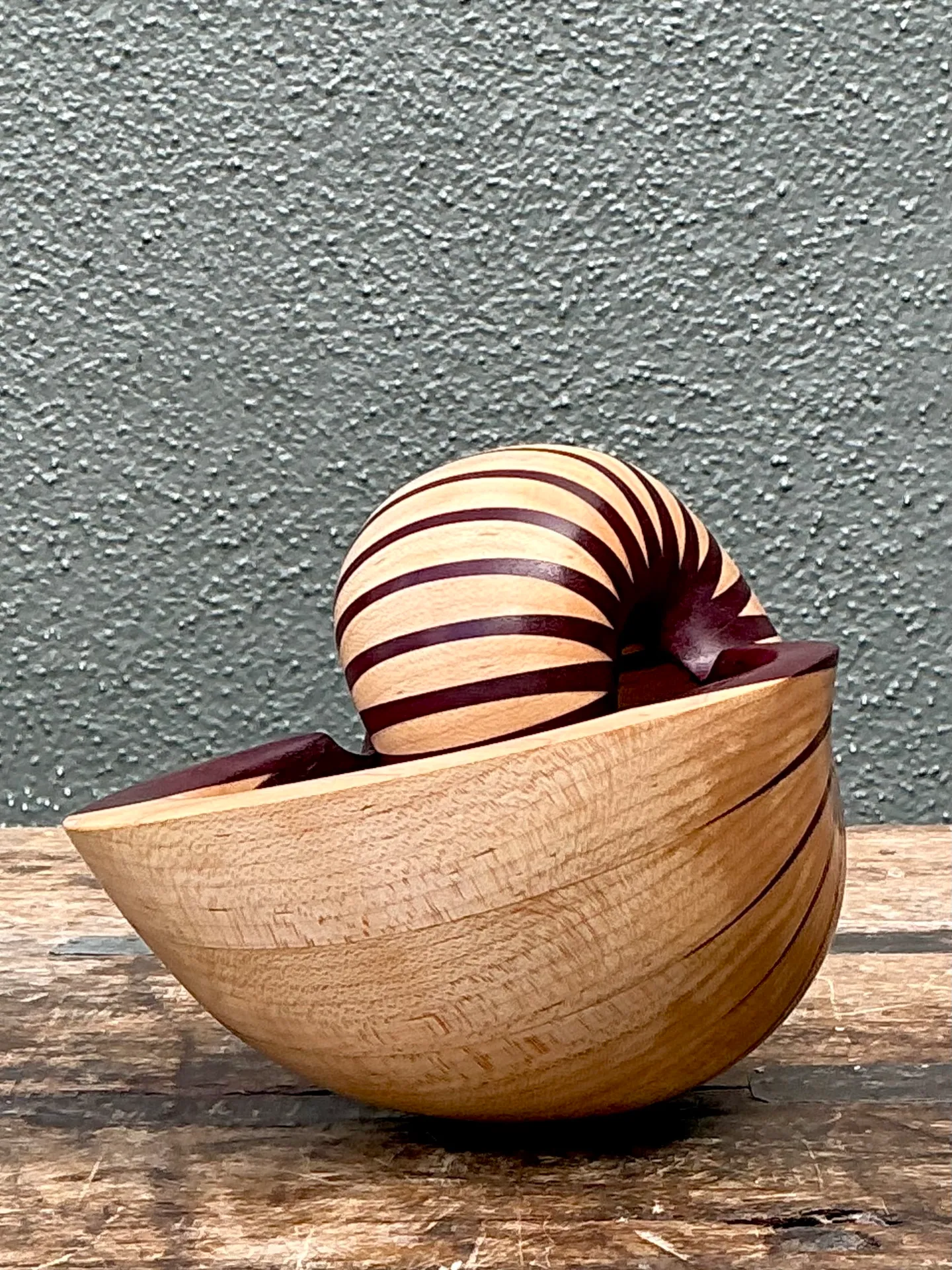 Vintage Handcrafted Wood Nautilus Form — additional photo 7