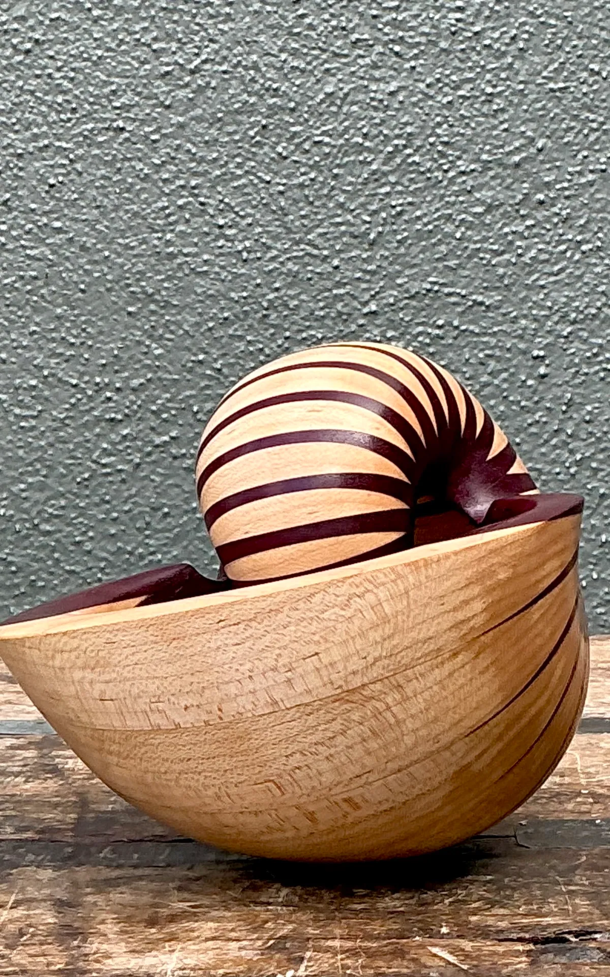 Vintage Handcrafted Wood Nautilus Form — additional photo 7