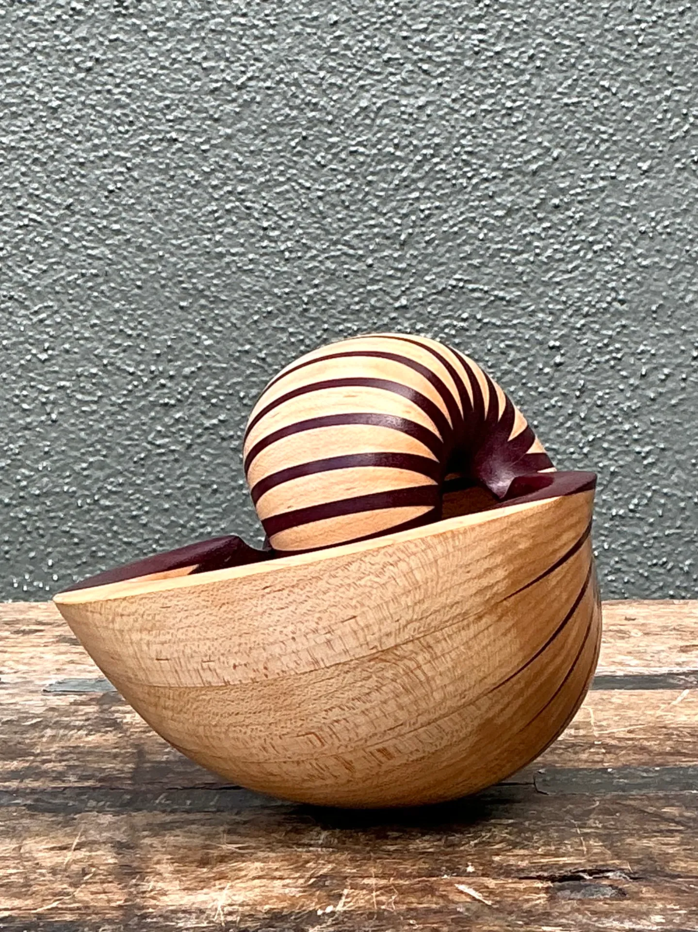 Vintage Handcrafted Wood Nautilus Form — additional photo 5