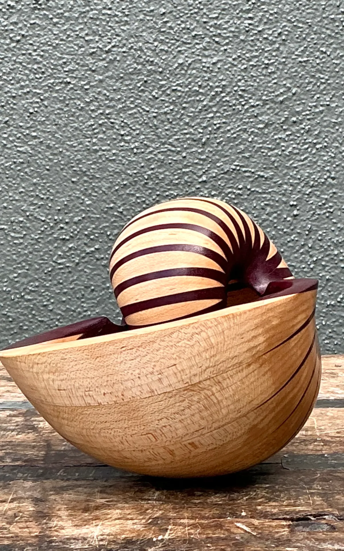 Vintage Handcrafted Wood Nautilus Form — additional photo 5