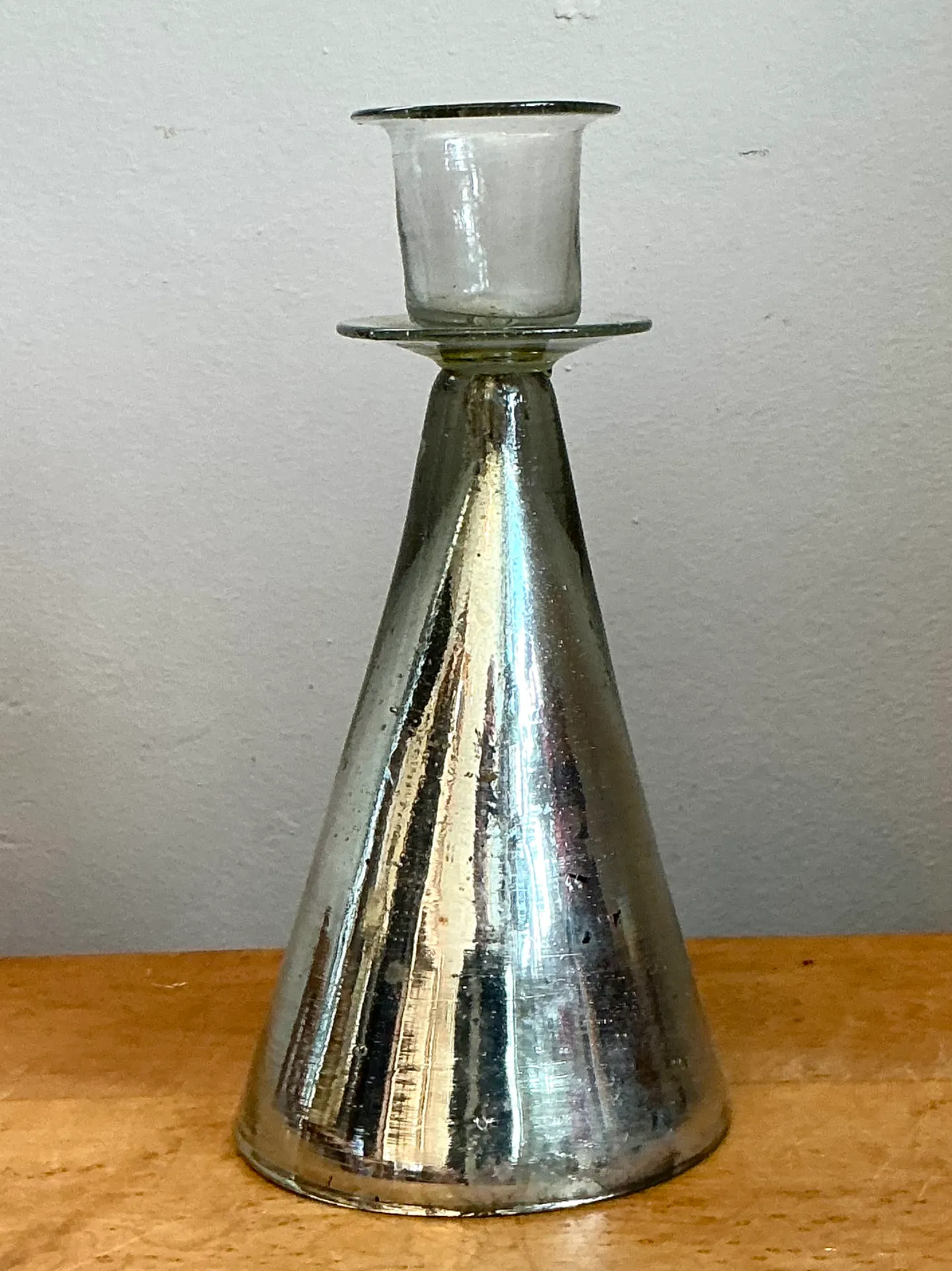 Vintage Silvered Glass Candle Holder — additional photo 7