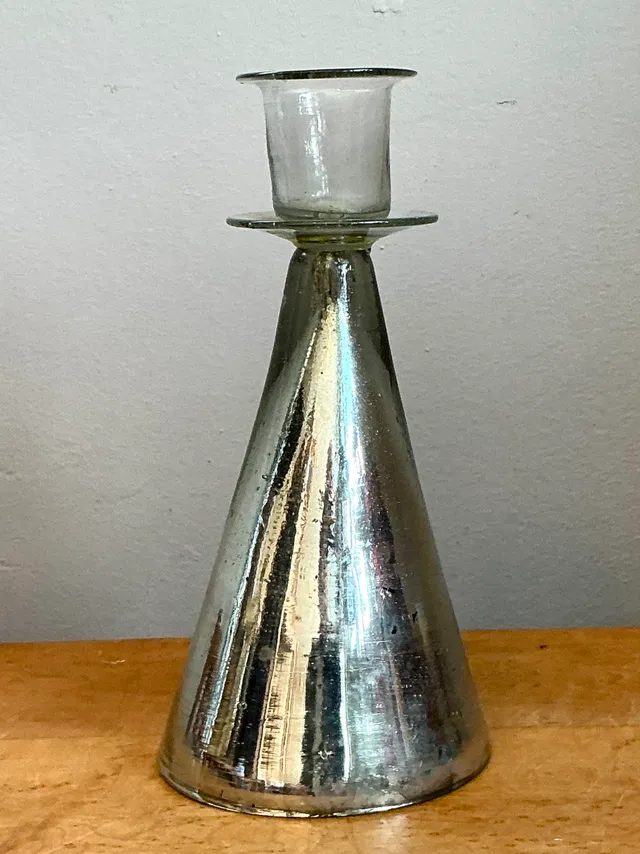 Vintage Silvered Glass Candle Holder — additional photo 7