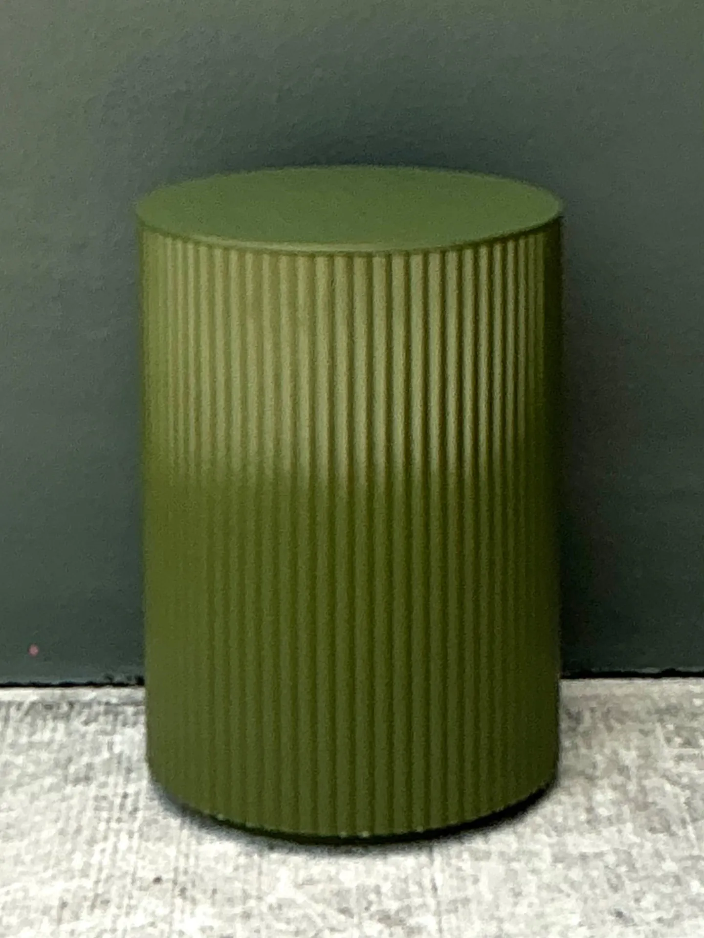 Vintage Green Lacquered Drum Side Storage Table — additional photo 6