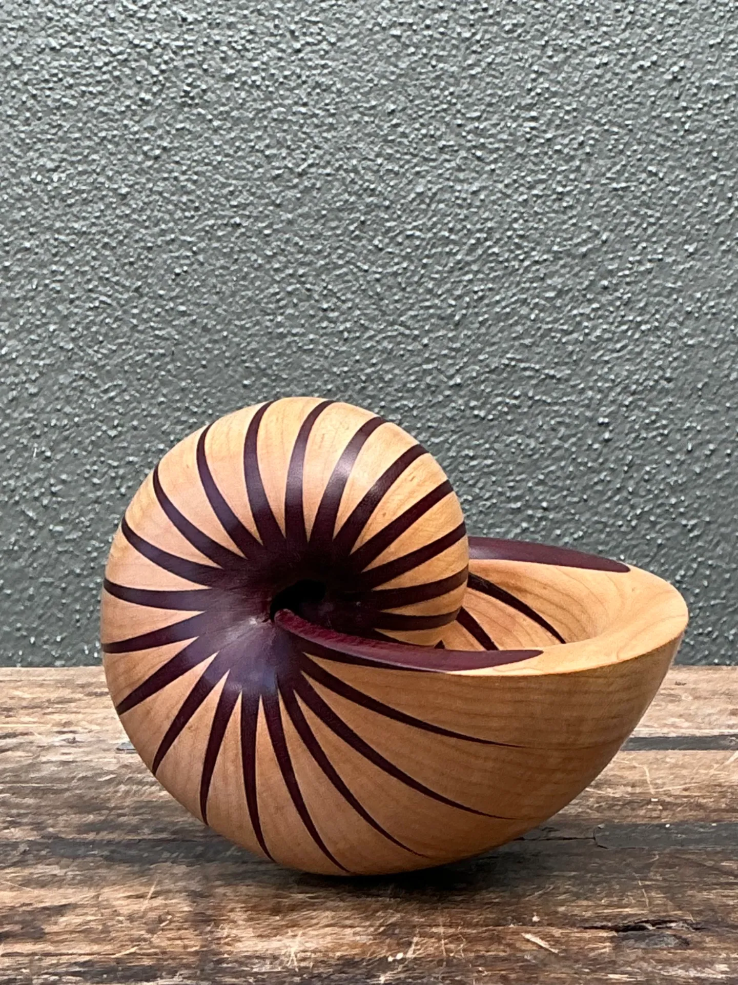 Vintage Handcrafted Wood Nautilus Form — additional photo 8