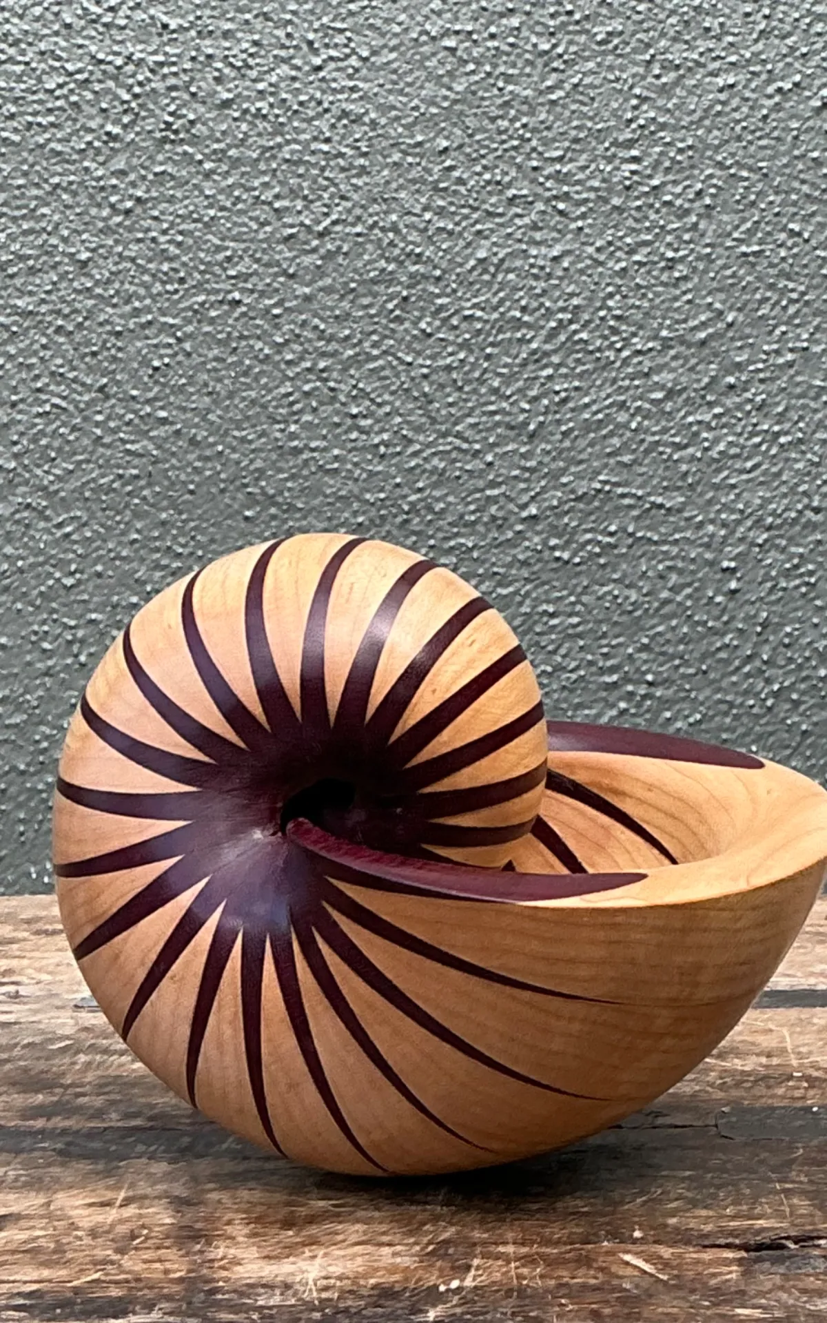 Vintage Handcrafted Wood Nautilus Form — additional photo 8