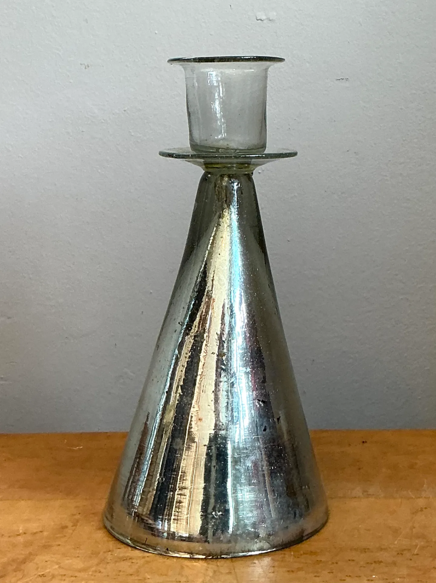 Vintage Silvered Glass Candle Holder — additional photo 4