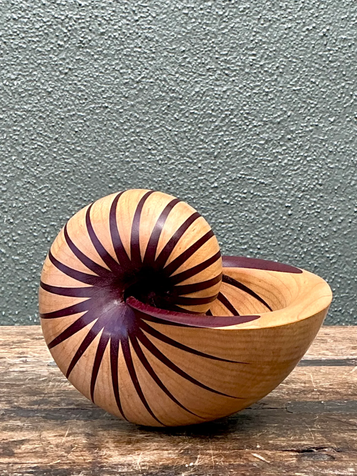 Vintage Handcrafted Wood Nautilus Form — additional photo 2