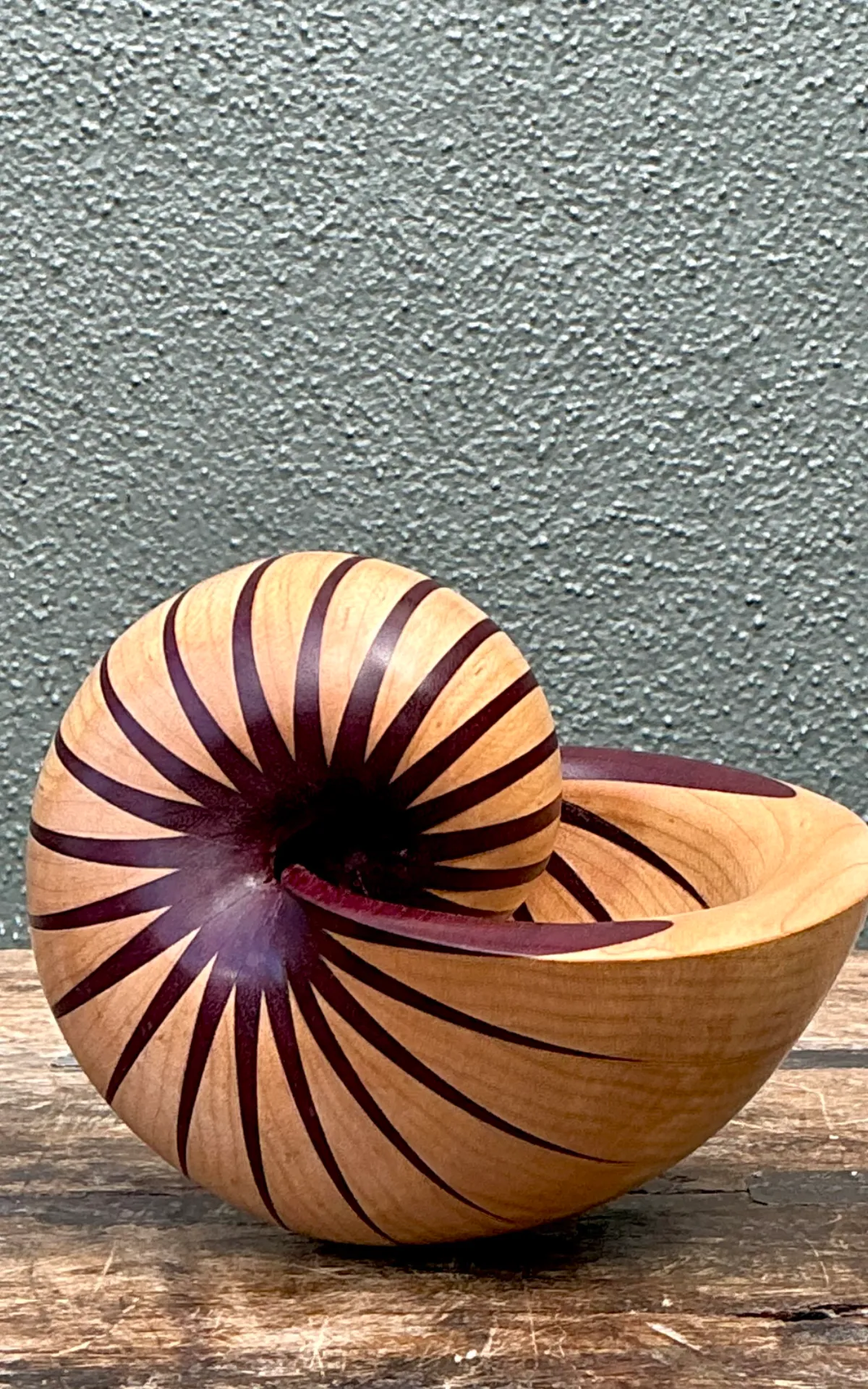 Vintage Handcrafted Wood Nautilus Form — additional photo 2