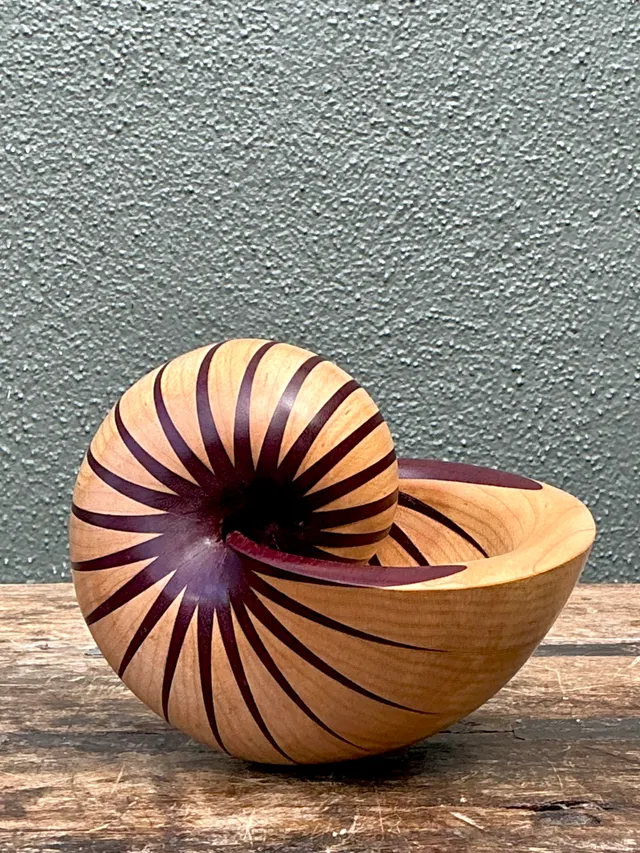 Vintage Handcrafted Wood Nautilus Form — additional photo 2