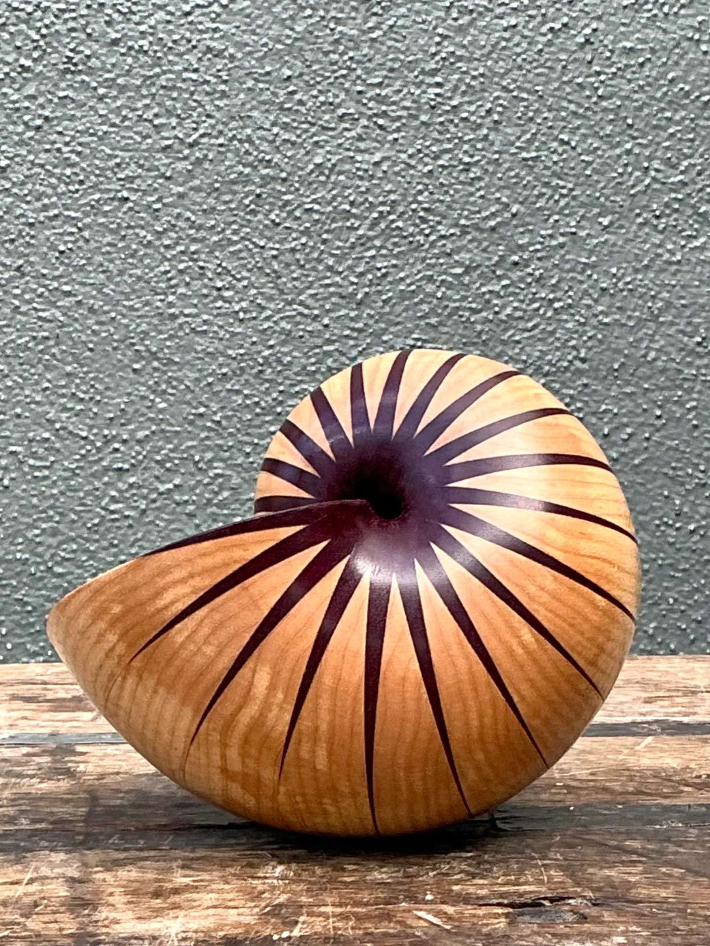 Vintage Handcrafted Wood Nautilus Form — additional photo 6
