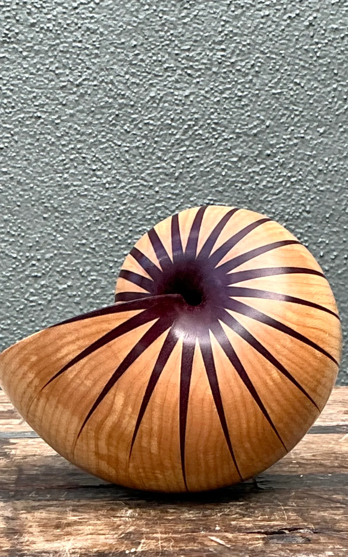 Vintage Handcrafted Wood Nautilus Form — additional photo 6