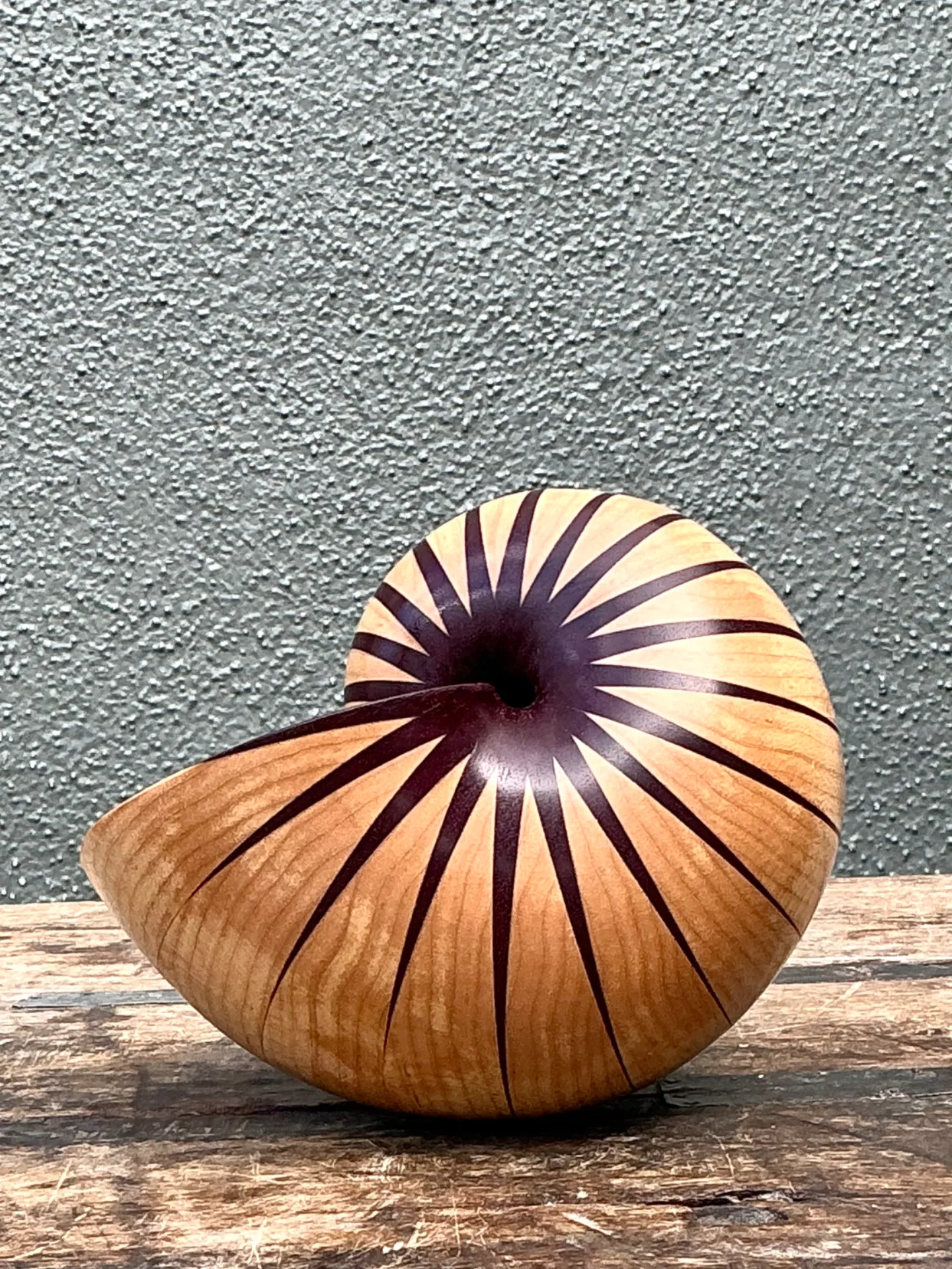 Vintage Handcrafted Wood Nautilus Form — additional photo 4