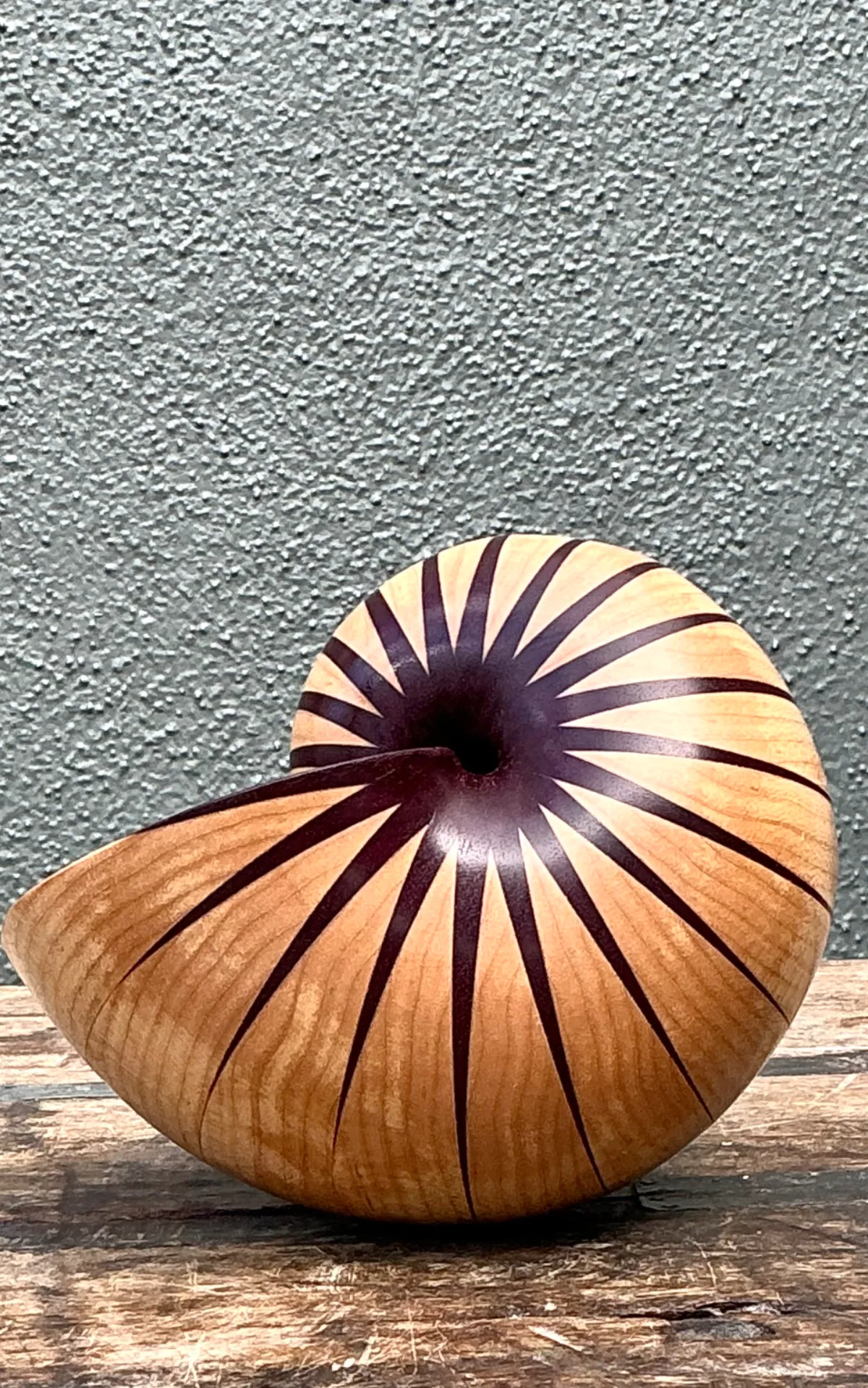 Vintage Handcrafted Wood Nautilus Form — additional photo 4