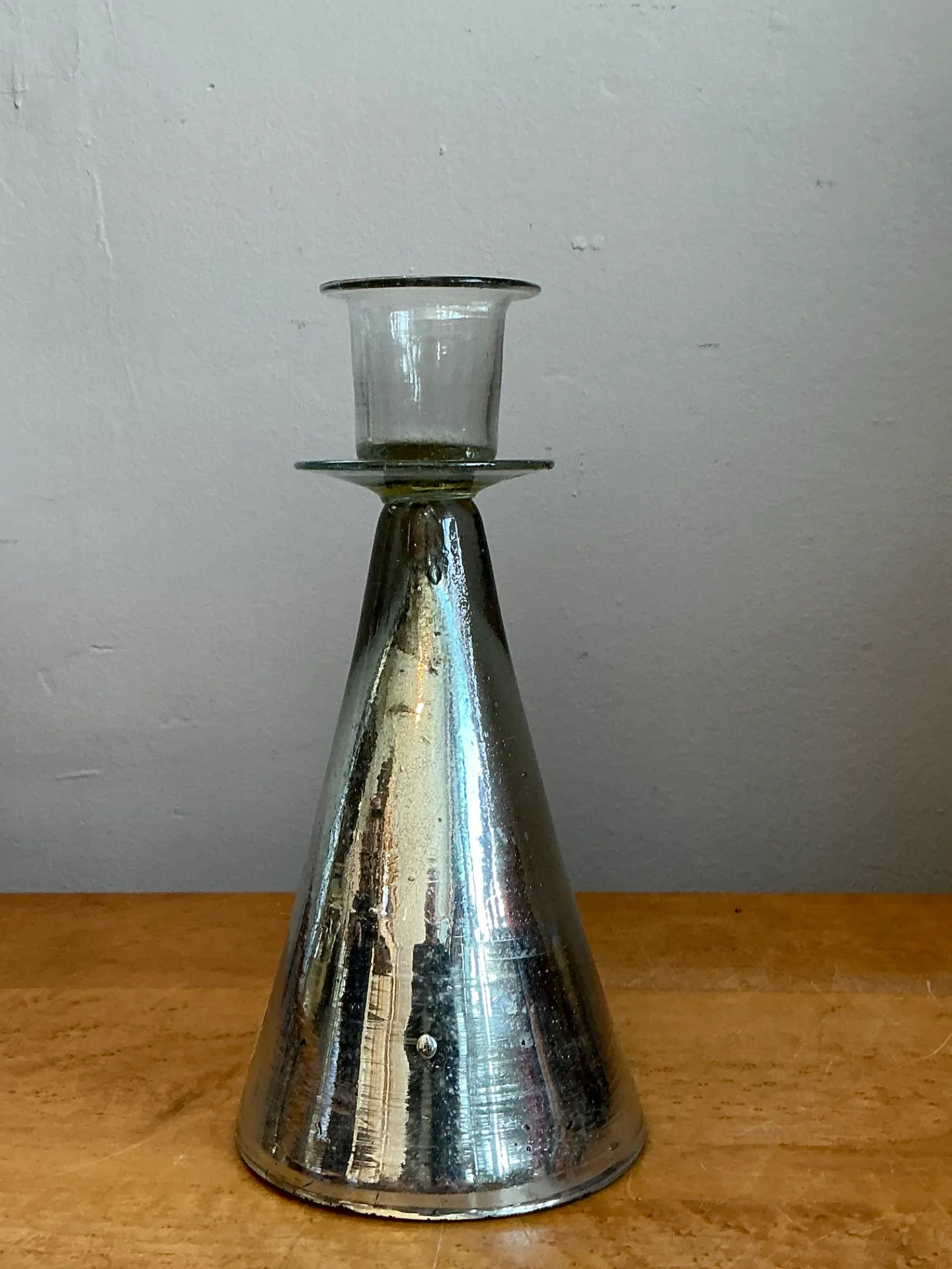 Vintage Silvered Glass Candle Holder — additional photo 6