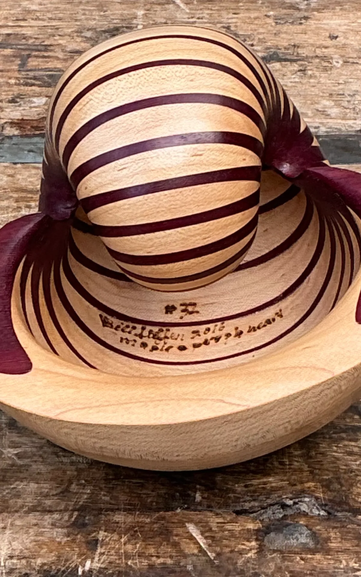 Vintage Handcrafted Wood Nautilus Form — additional photo 3