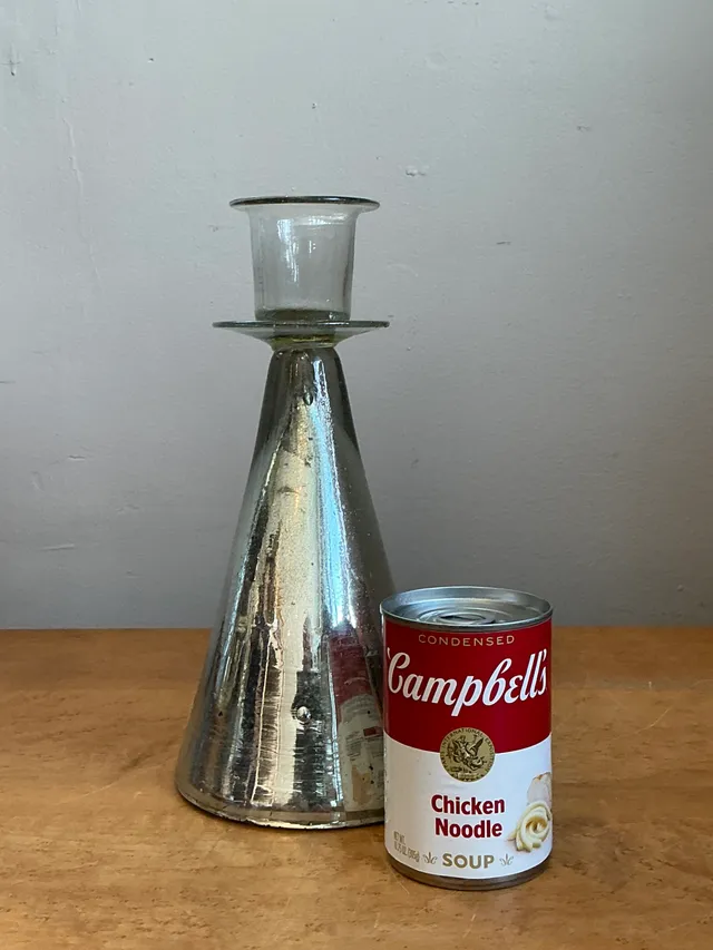 Vintage Silvered Glass Candle Holder — additional photo 5