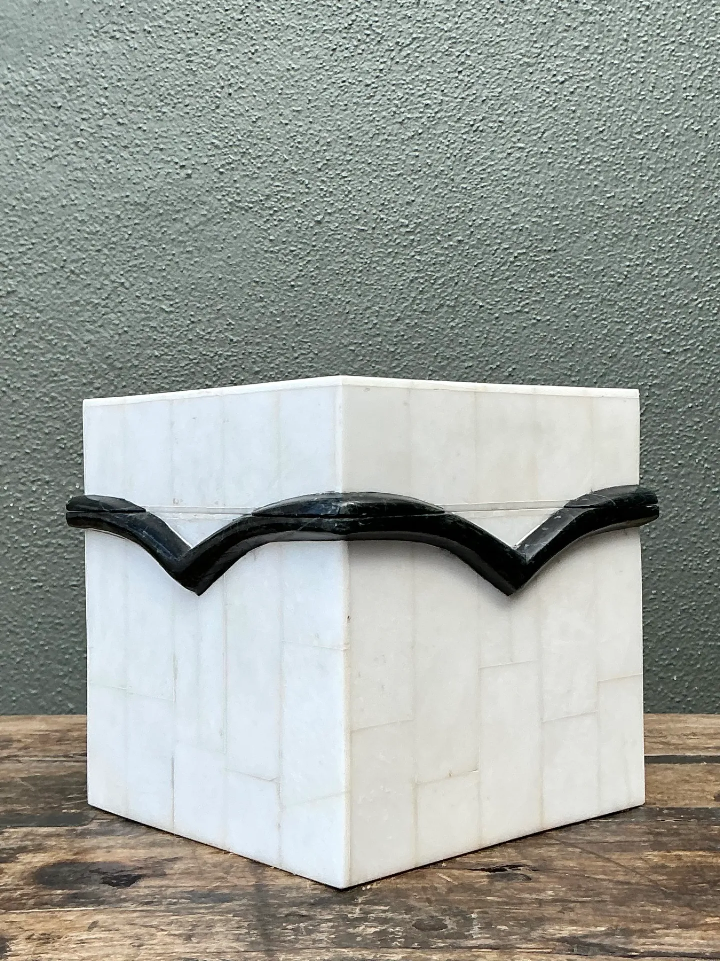Vintage Black and White Stone Box — additional photo 2