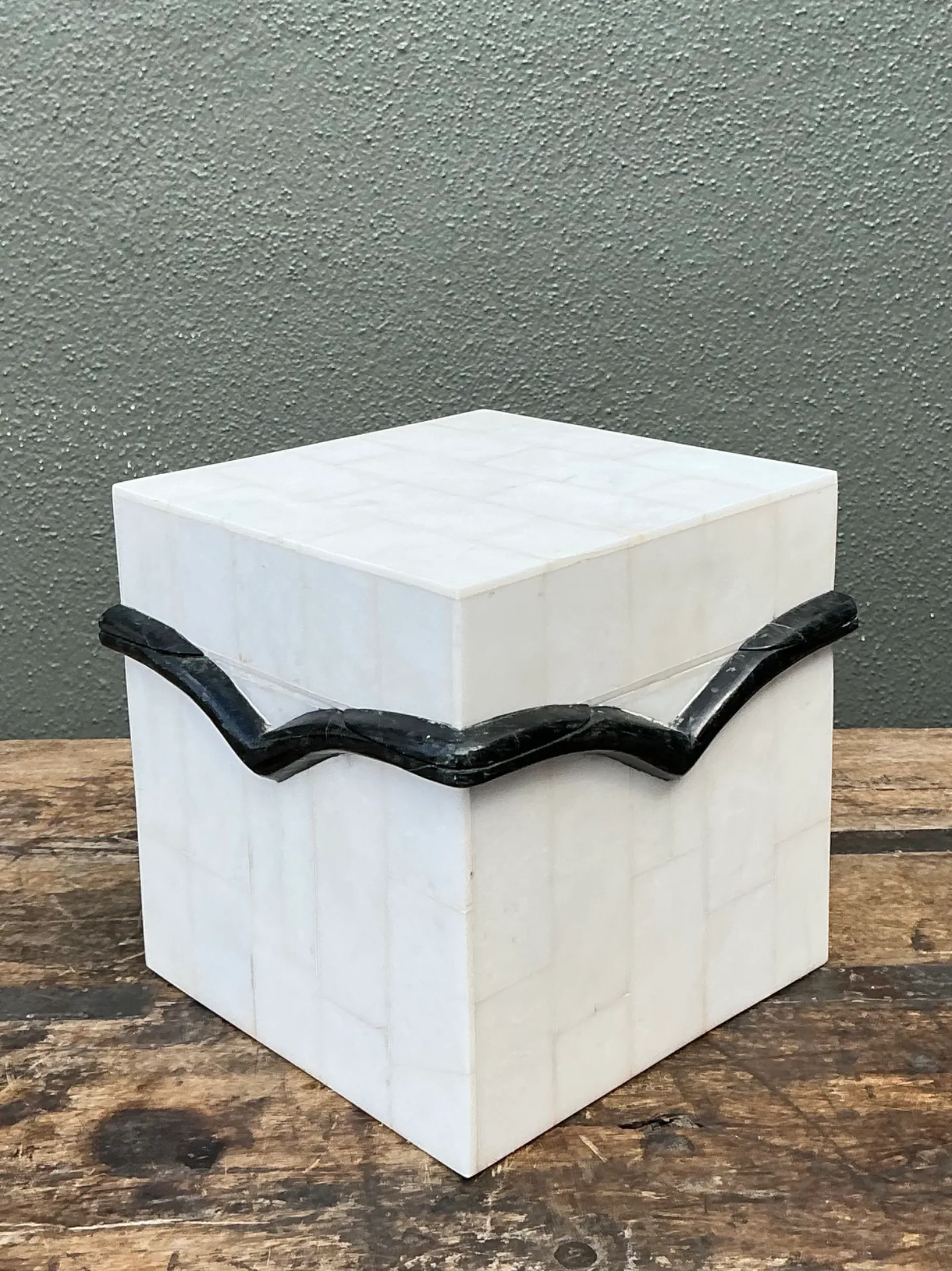 Vintage Black and White Stone Box — additional photo 1