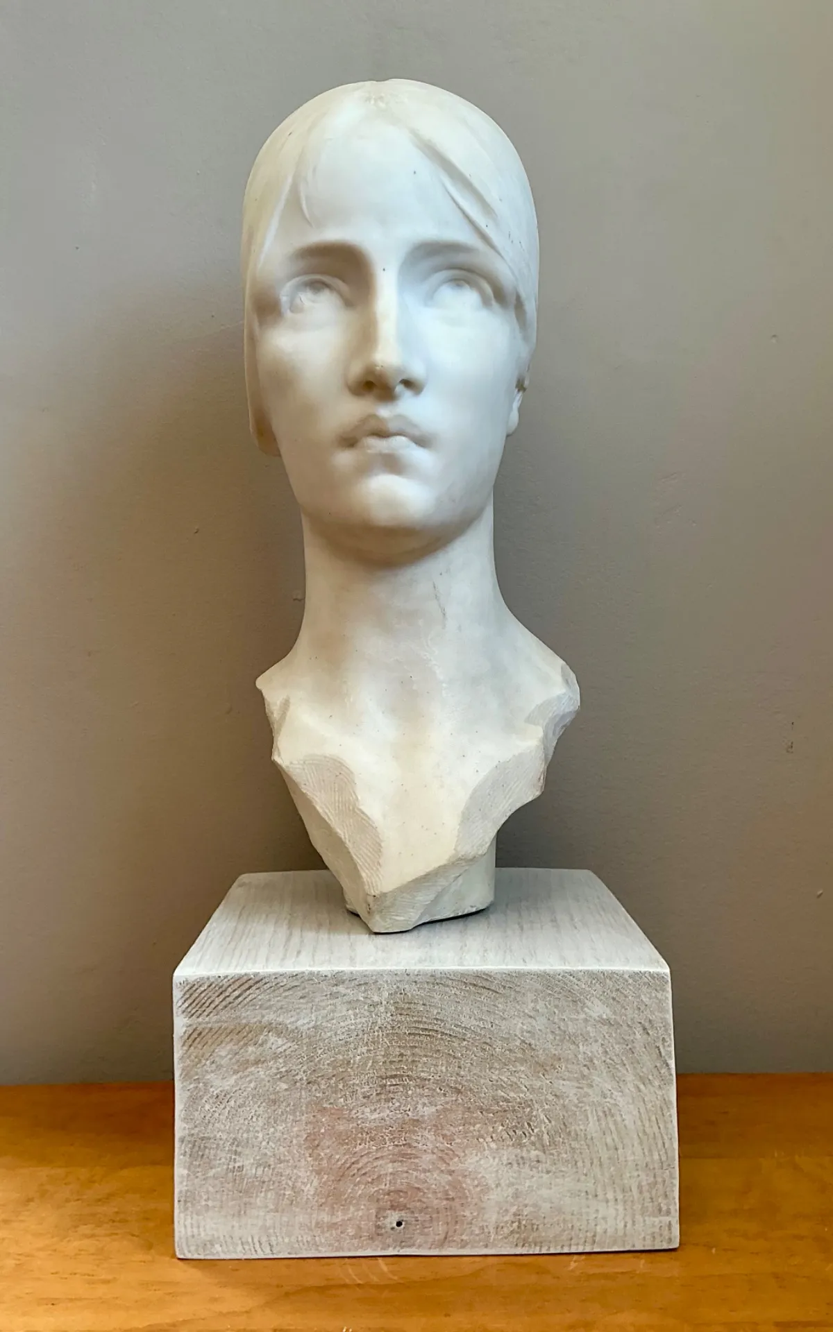 Vintage Carved Marble Head Sculpture — additional photo 2