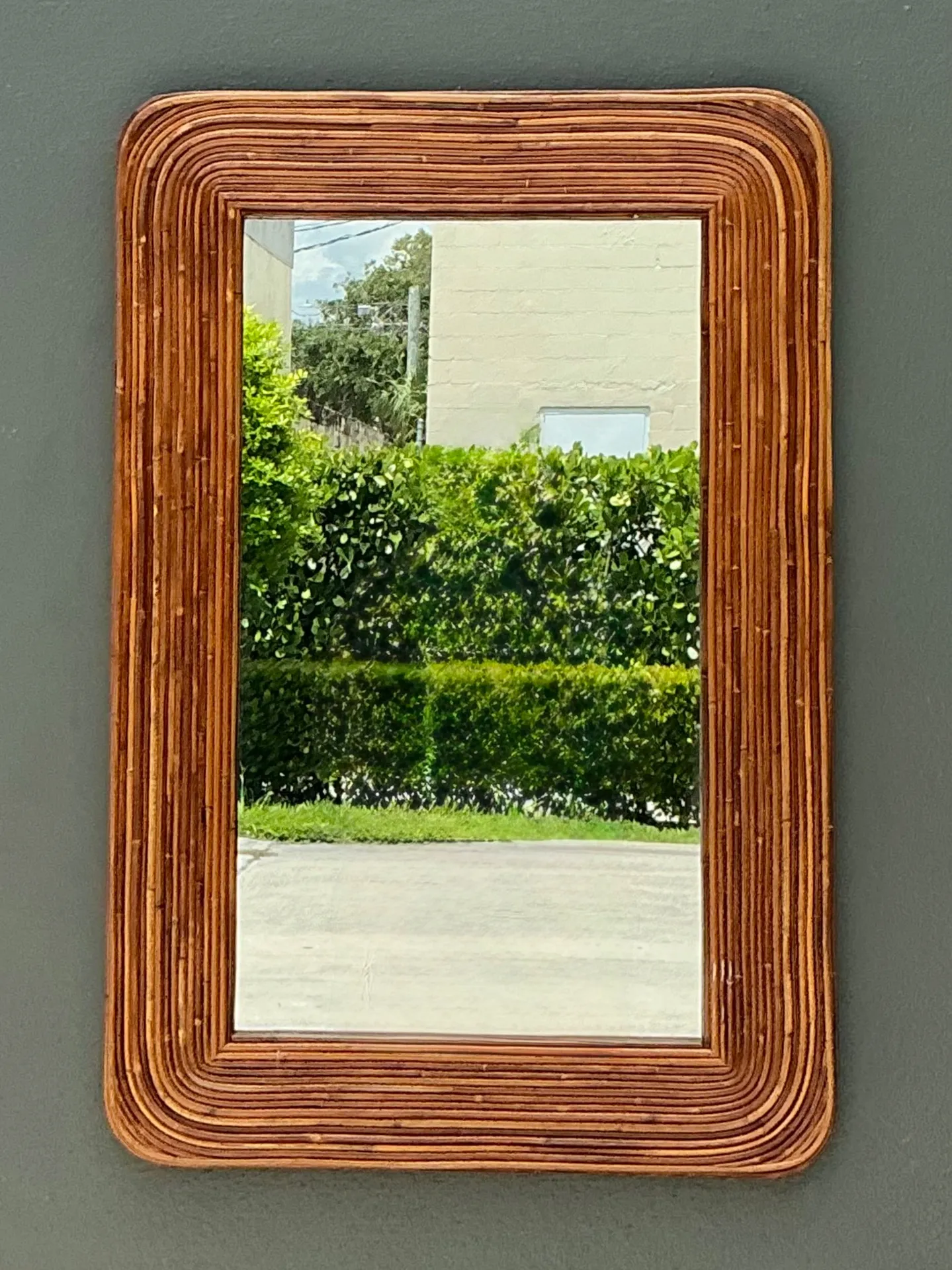 Vintage Pencil Reed Mirror After Gabriella Crespi — additional photo 6