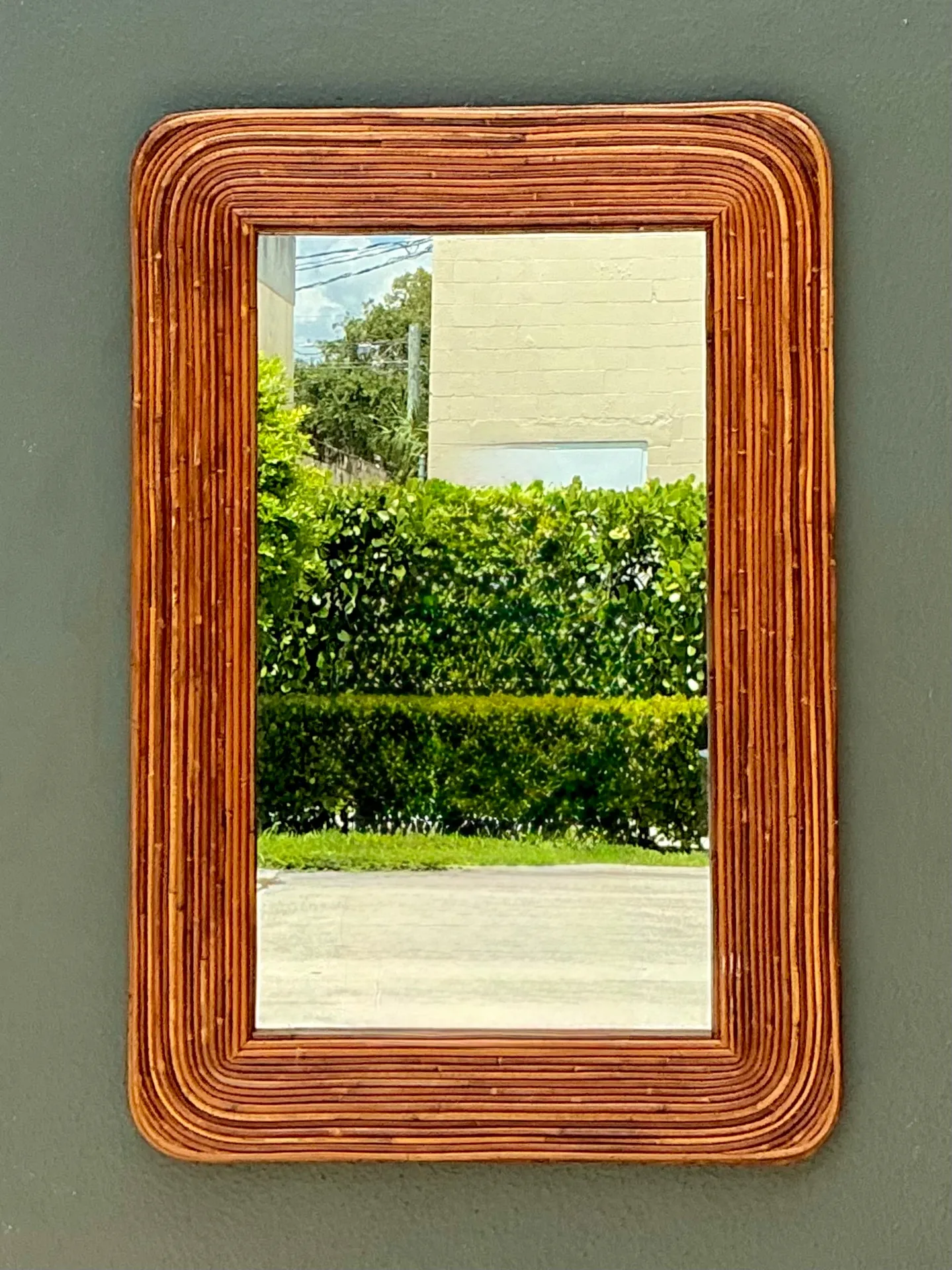 Vintage Pencil Reed Mirror After Gabriella Crespi — additional photo 2