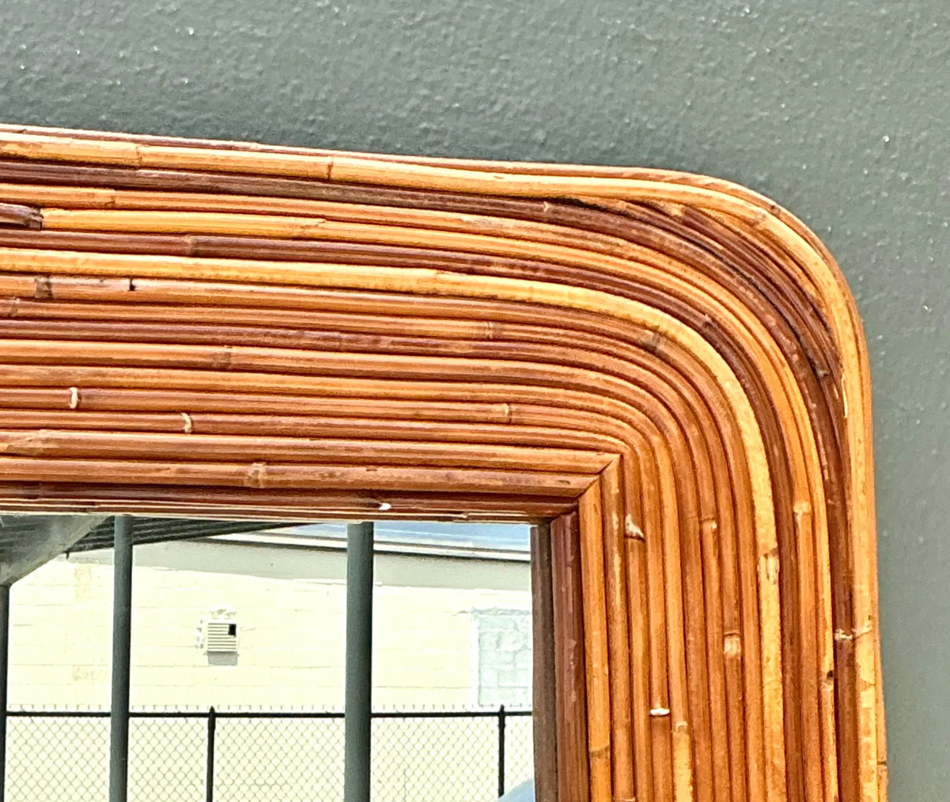 Vintage Pencil Reed Mirror After Gabriella Crespi — additional photo 7