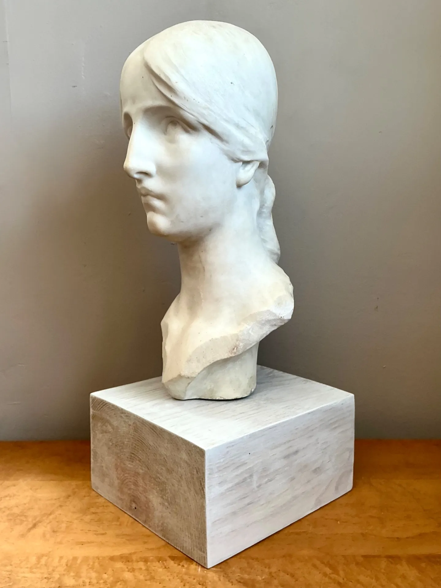 Vintage Carved Marble Head Sculpture — additional photo 6
