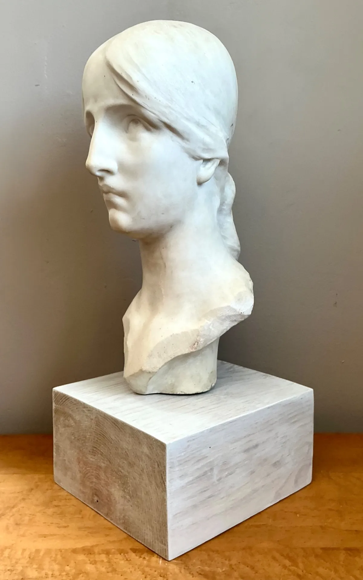 Vintage Carved Marble Head Sculpture — additional photo 6