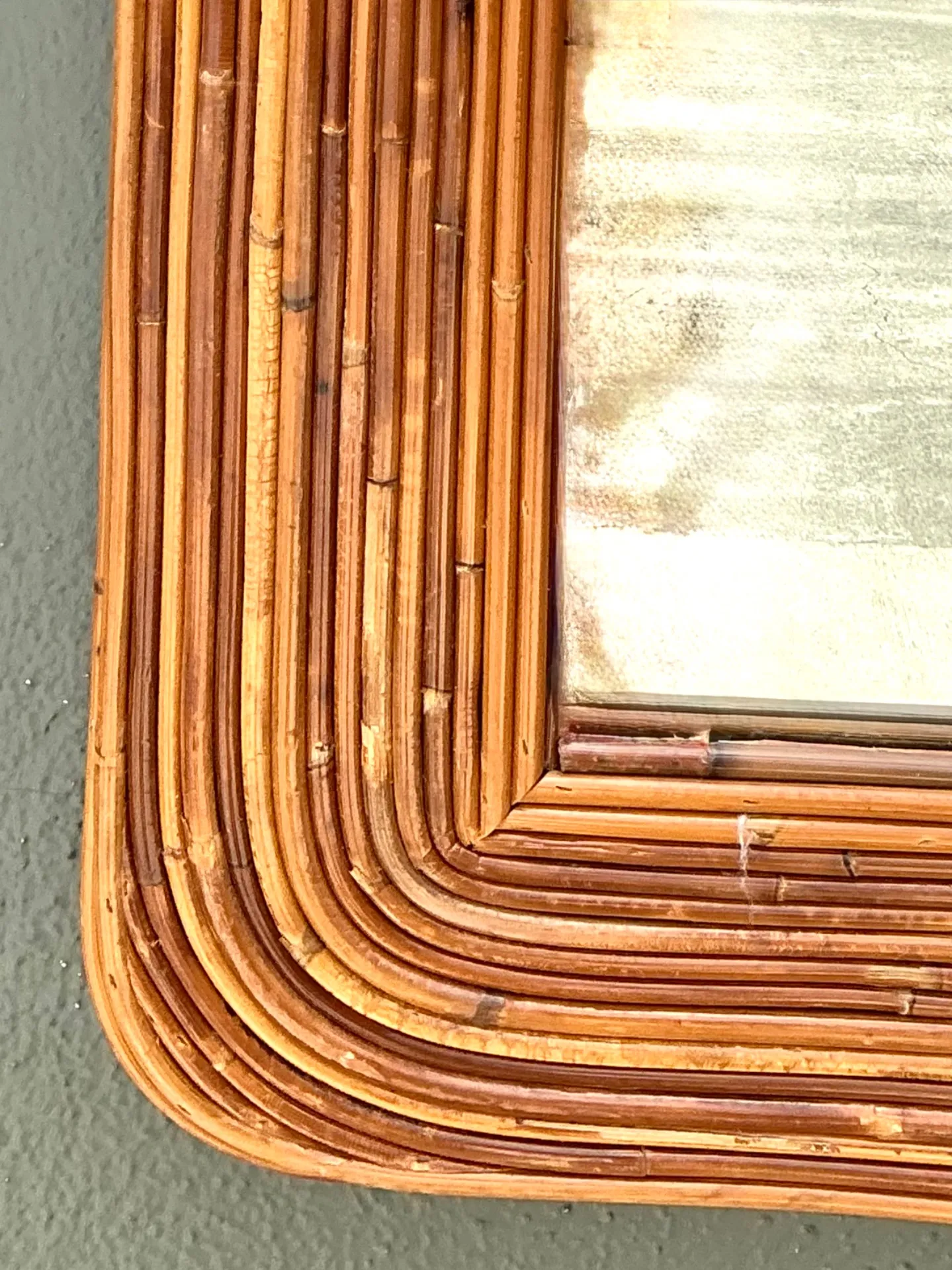 Vintage Pencil Reed Mirror After Gabriella Crespi — additional photo 8