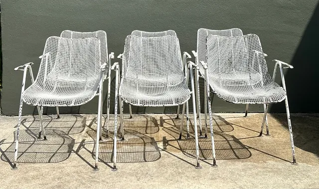 Vintage MCM Russell Woodard Wire Mesh Patio Chairs - Set of 6 — additional photo 2