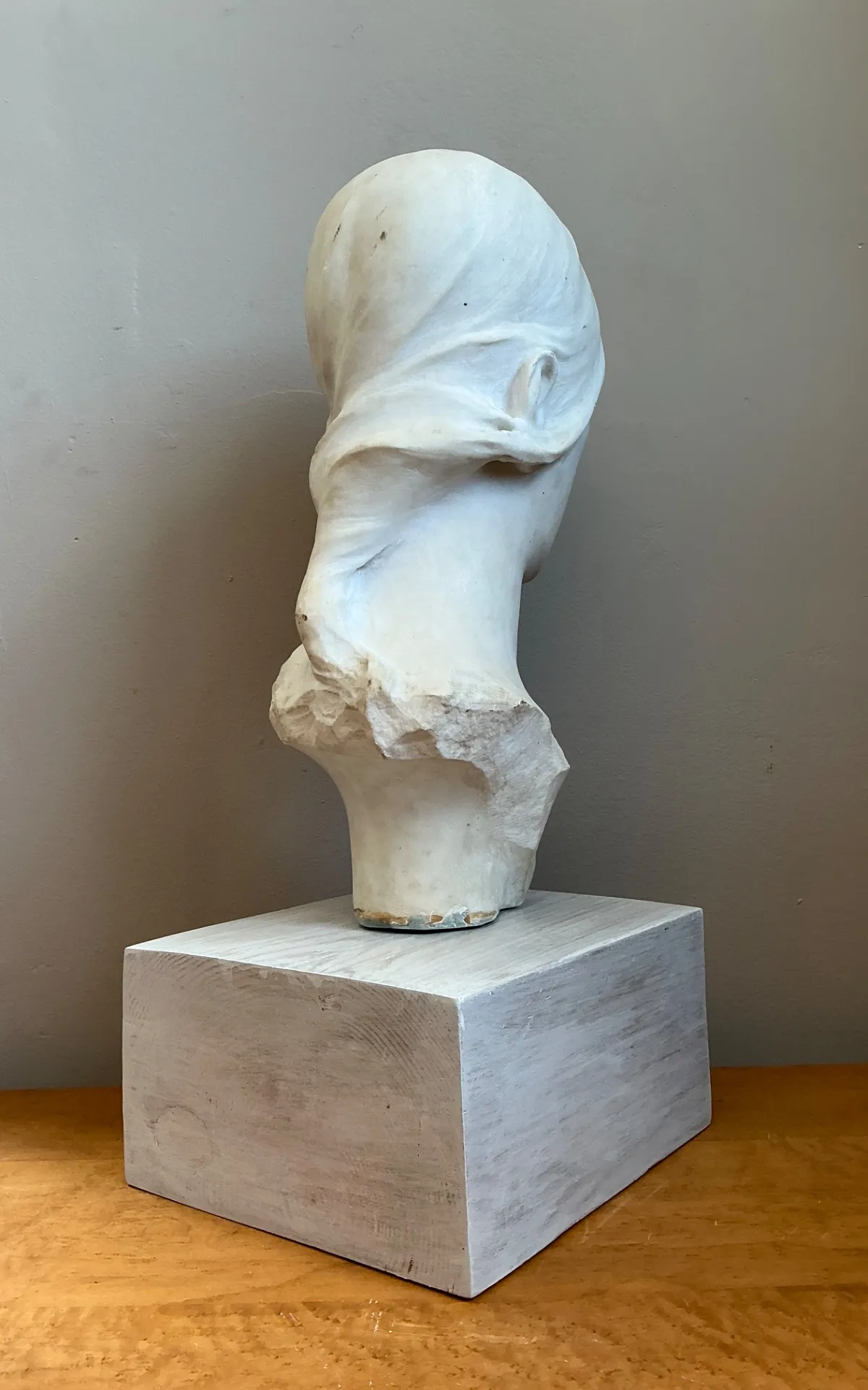 Vintage Carved Marble Head Sculpture
