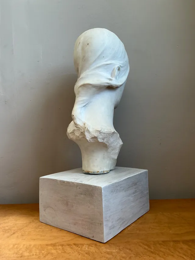 Vintage Carved Marble Head Sculpture — additional photo 1