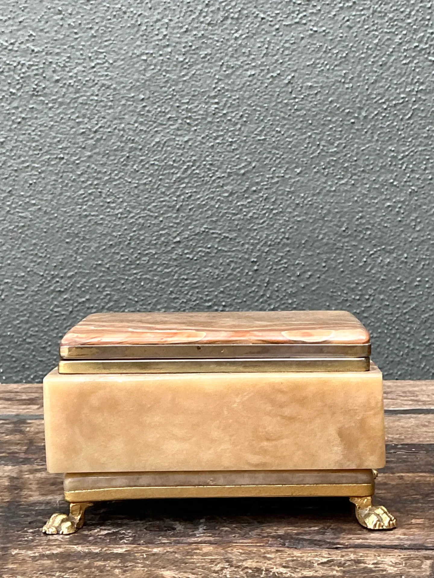 Vintage Onyx and Brass Footed Box — additional photo 3